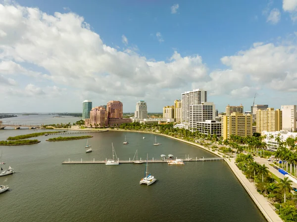 Aerial Drone Photo Downtown West Palm Beach — Stock Photo, Image