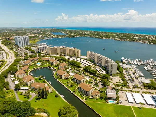 Aerial Drone Photo Old Port Cove North Palm Beach Florida — Stock Photo, Image