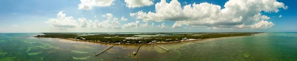 Luchtfoto Panorama Vakantiehuizen Aan Het Water Florida Keys — Stockfoto