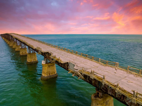 Photo Inspection Drone Vieux Pont Bahia Honda Dans Les Clés — Photo