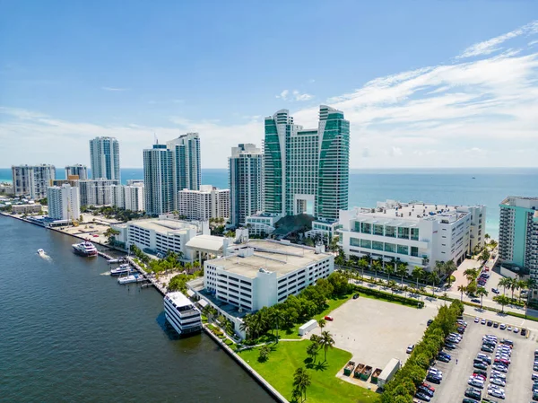 Aerial Drone Photo Diplomat Beach Resort Hollywood Florida Amerikai Egyesült — Stock Fotó