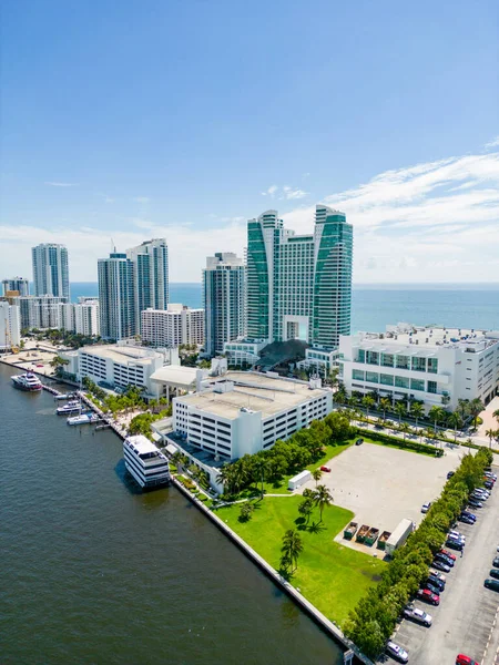 Luftaufnahme Mit Drohne Diplomat Beach Resort Hollywood Florida Usa — Stockfoto