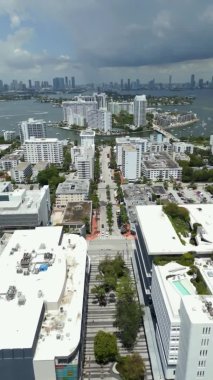 Aerial vertorama Miami Beach Lincoln Road drone video