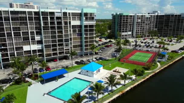Aerial Transition Towers Oceanview Hallandale Hollywood Beach Oceanfront Resorts — Video