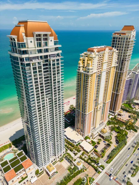 Torres Aéreas Verticales Acqualina Condominium Residences Sunny Isles Beach Collins — Foto de Stock