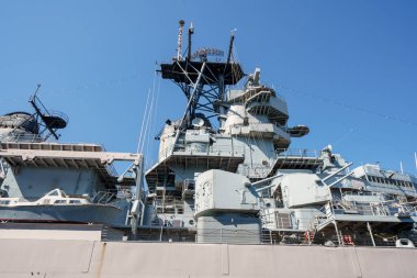 Norfolk VA 'daki USS Wisconsin BB64 savaş gemisinin görüntüsü