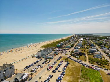Atlantic Beach North Carolina 'nın insansız hava aracı fotoğrafı.