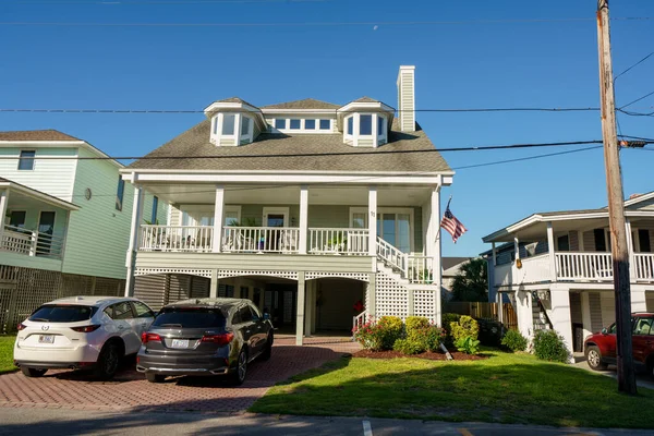 Typowy Dom Stylu Wrightsville North Carolina Pobliżu Plaży Przybrzeżnej — Zdjęcie stockowe