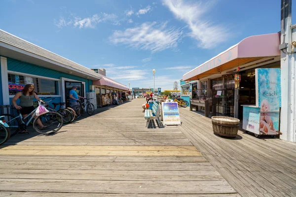 Promenade Bois Jetée Sur Virginia Beach — Photo