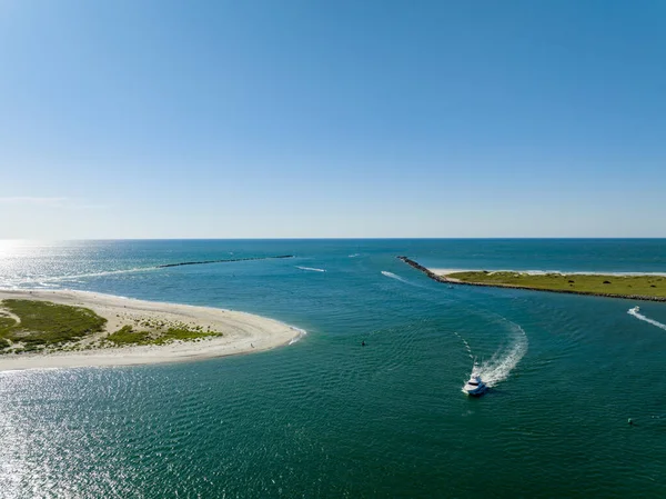 Foto Aérea Del Dron Ensenada Masonboro Wrightsville Beach Outer Banks — Foto de Stock