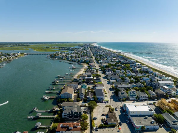 Aerial Image Residential Homes Vacation Rentals Wrightsville North Carolina — Stock Photo, Image