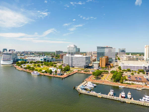 Aerial Drone Photo Norfolk Waterside District — Stockfoto