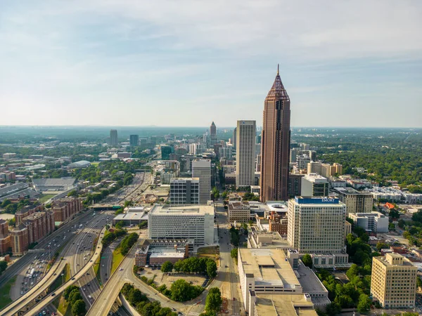 Aerial Drone Photo City Scene Downtown Atlanta Usa — Zdjęcie stockowe