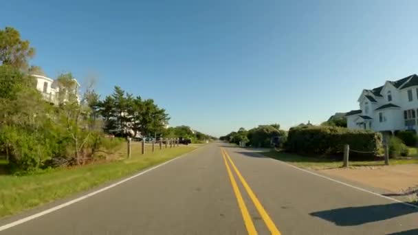 North Carolina Usa Küste Fahren Mit Luxus Home Ansichten Auf — Stockvideo