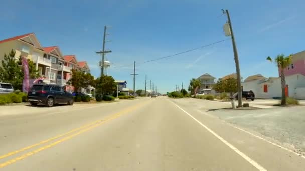 Motion Vídeo Topsail Drive Surf City Carolina Norte Eua — Vídeo de Stock