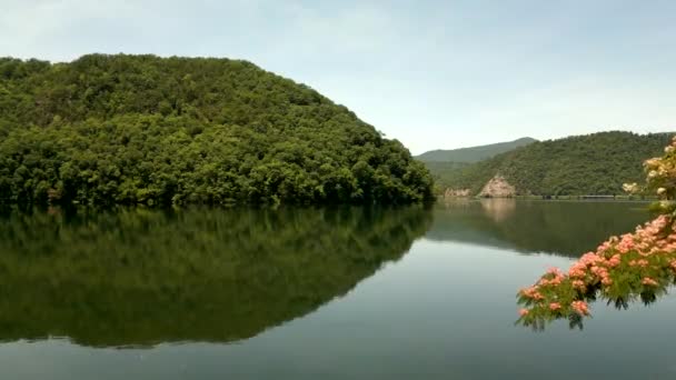 Luchtfoto Monroe County Tennessee Natuur Rivier Bergen — Stockvideo