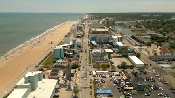 Vaststelling Van Drone Antenne Video Virginia Beach Verenigde Staten — Stockvideo