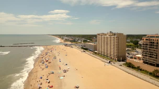 Aerial Pull Out Shot Virginia Beach Usa — Stock video