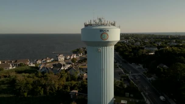 Sunrise Duck Water Tower North Carolina — Stockvideo