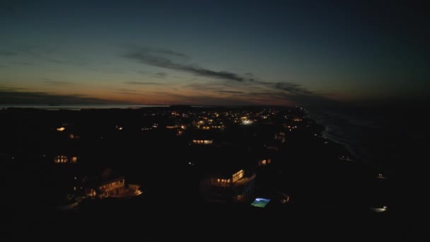 Aerial Drone Footage Corolla Neighborhood Night — Stockvideo