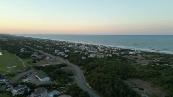 Aerial Video Luxury Mansions Corolla Beach North Carolina Outer Banks — Stockvideo