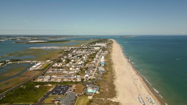 Stock Aerial Drone Footage Atlantic Beach Usa — Stockvideo