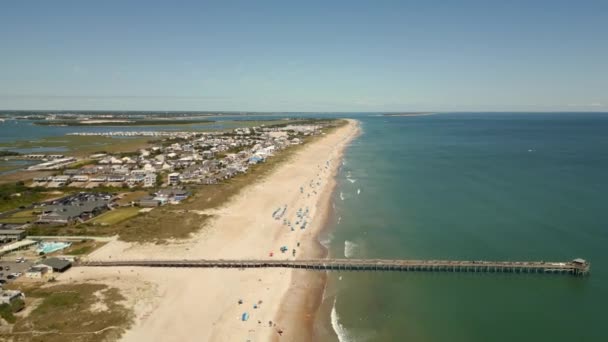 Aerial Video Fort Macon State Park Fort — Stockvideo