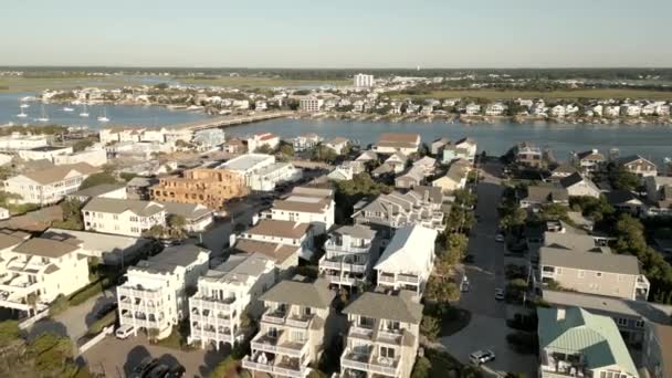 Aerial Video Single Family Homes Wrightsville Beach Usa — Vídeo de Stock