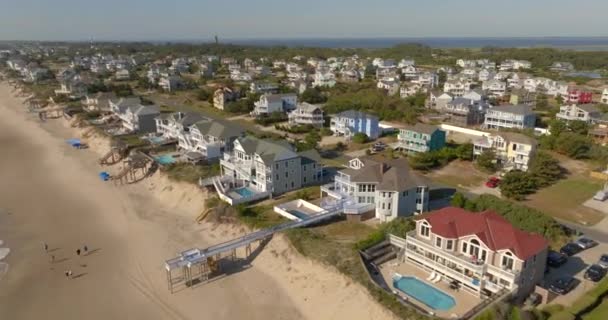 Häuser Corolla Beach Drohnenvideo — Stockvideo