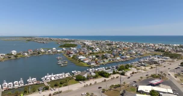 Αεροφωτογραφία Atlantic Beach North Carolina Ακίνητα Κηφήνας Πυροβολήθηκε — Αρχείο Βίντεο