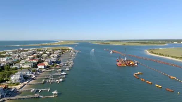 Vista Vídeo Aéreo Masonboro Island Estuarine Reserve Wrightsville Beach Eua — Vídeo de Stock