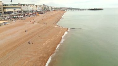 Aerial video sasnds of Brighton Beach UK