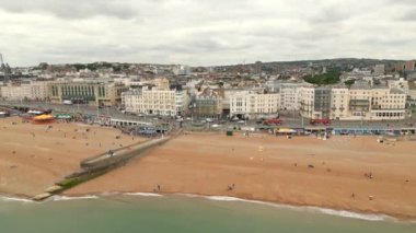 Aerial video Brighton Beach and Kemptown UK