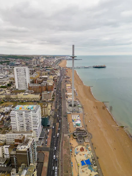 Vertical Aerial Drone Photo Brighton Beach England — 스톡 사진