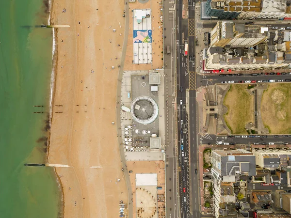 Aerial Overhead Photo Brighton Beach United Kingdom — 스톡 사진