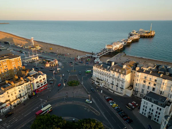Aerial Photo Junction Brighton Palace Pier — 스톡 사진
