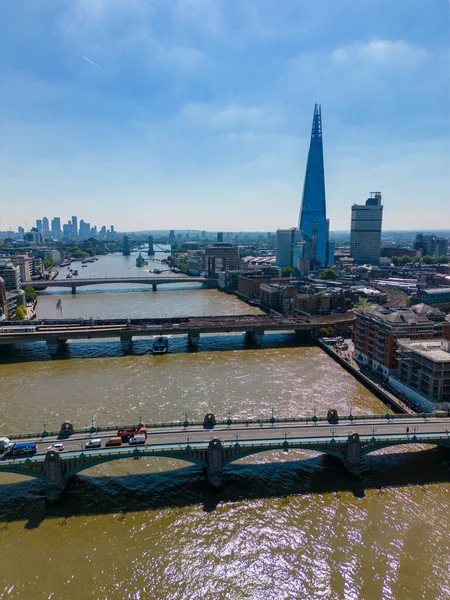 Aerial Photo Bridges London River Thames — Foto de Stock