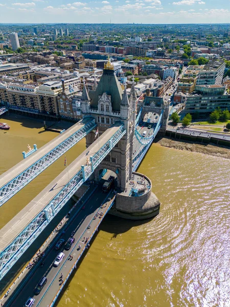 Aerial Closeup Tower Bridge London River Thames — Foto de Stock