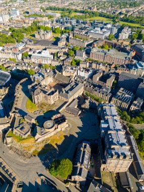Drone photo Edinburgh Castle built in the 11th century