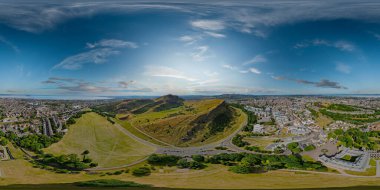 Aerial 360 equirectangular photo of Edinburgh Scotland UK clipart