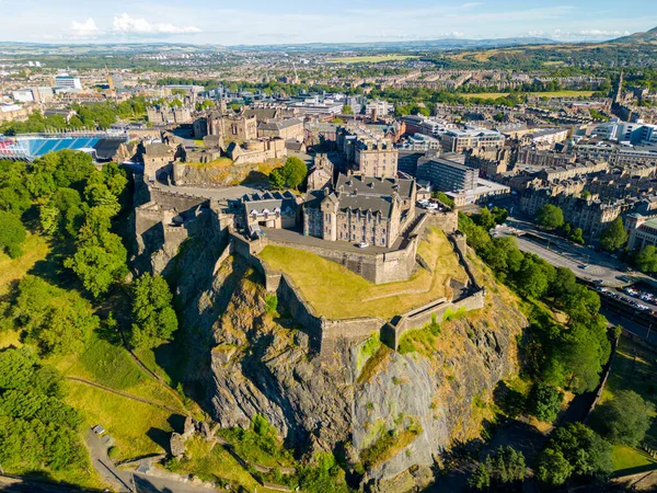 Drone Photo Edinburgh Castle Built 11Th Century — Foto de Stock