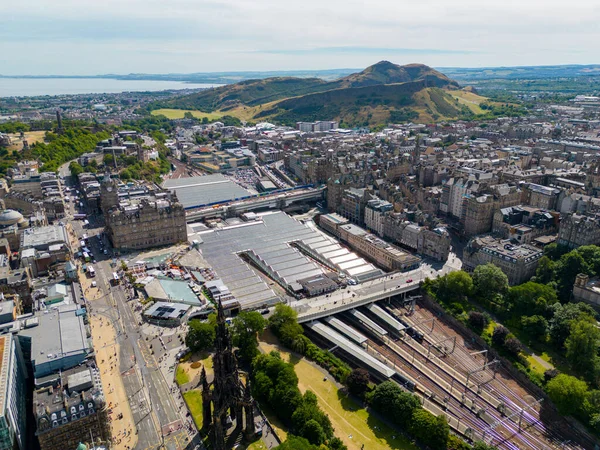 Aerial Photo Edinburgh Waverly Train Depot — стоковое фото