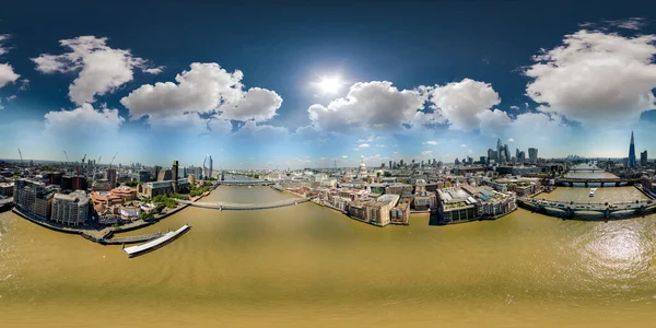 Aerial 360 Drone Photo London River Thanes — ストック写真