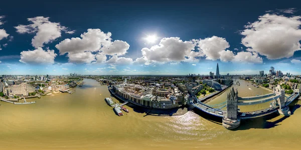 Aerial 360 Drone Photo London River Thanes — Foto de Stock