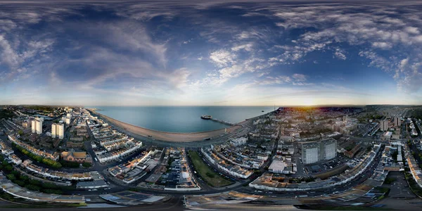 360 Spherical Aerial Panorama Brighton Beach — Zdjęcie stockowe