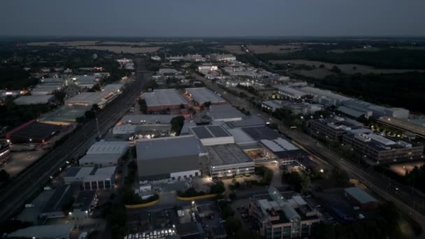 Aerial Video Industrial District Stevenage — стоковое видео