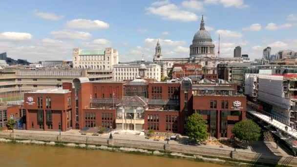 Aerial Video City London School River Thames — Αρχείο Βίντεο