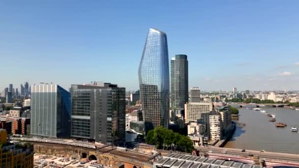 Aerial Drone Video One Blackfriars Downtown London — Vídeo de Stock