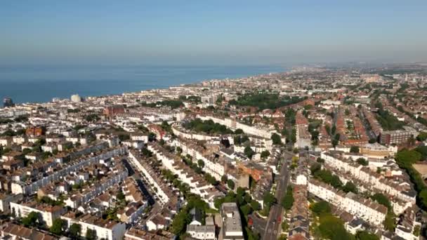 Aerial Video Neighborhoods Brighton Beach — Stockvideo