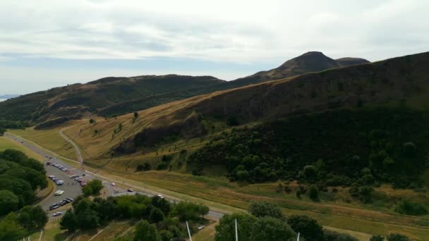 Aerial Panorama Holyrood Park Edinburgh — 비디오